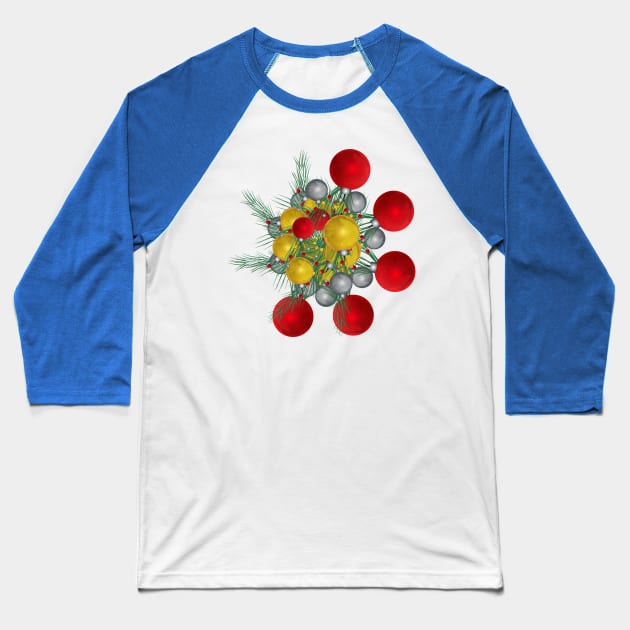 Christmas Tree lights Decorations Baseball T-Shirt by Salma Ismail